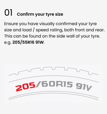 Confirm your tyre size