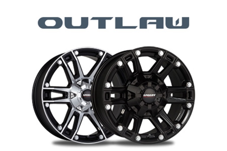 Speedy Outlaw. Wheel & tyre packages. Image of wheel & rims.