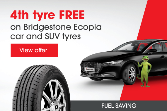 4th tyre FREE on Bridgestone Ecopia car and SUV tyres