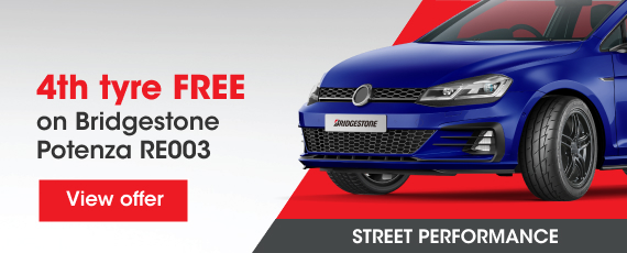 4th tyre FREE on Bridgestone Potenza RE003