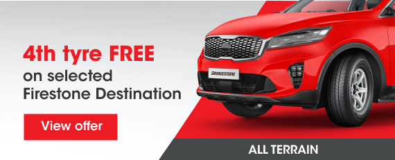 4th tyre FREE on selected Firestone Destination