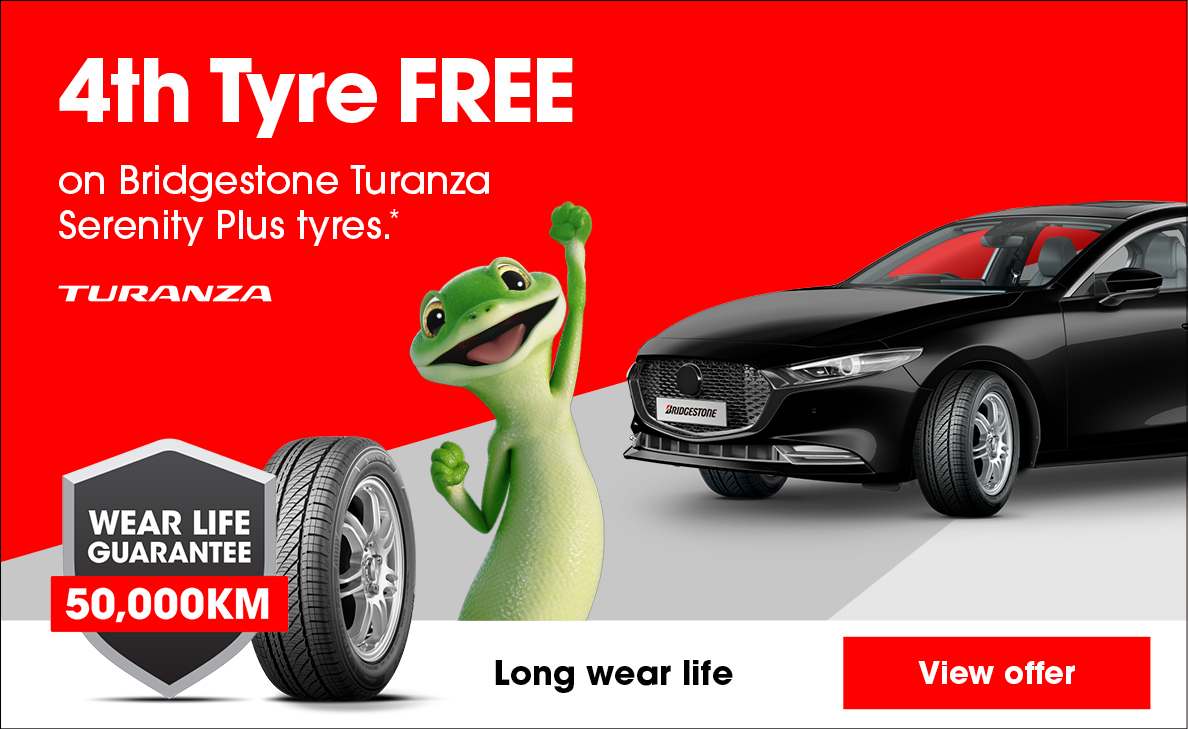 4th tyre free on Bridgestone Turanza Serenity Plus tyres
