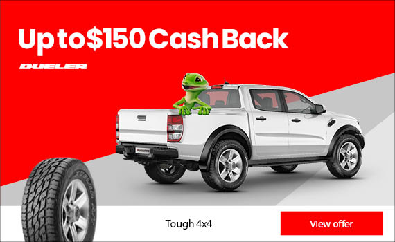 Up to $150 cash back on Bridgestone Dueler SUV or 4x4 tyres