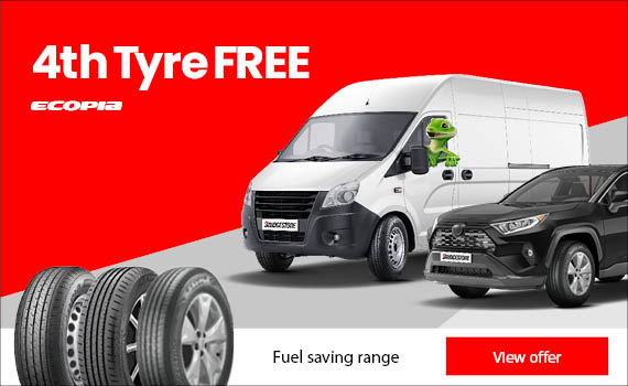 4th tyre free on Bridgestone Ecopia car, SUV or van tyres