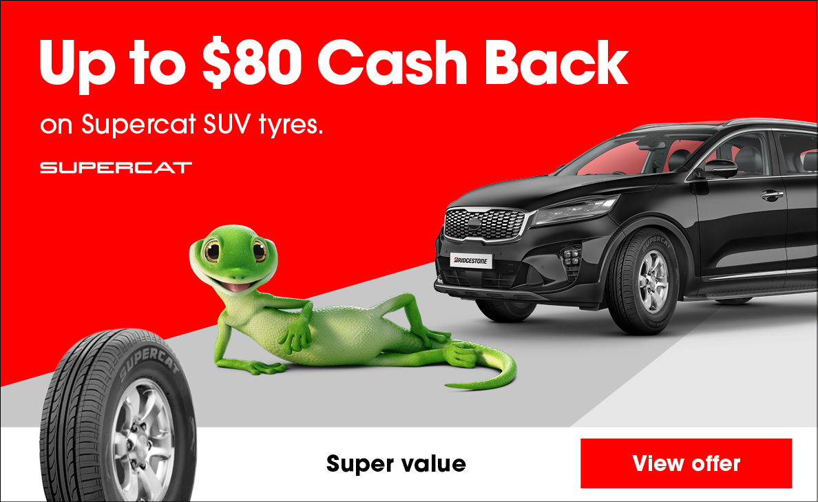 Up to $80 Cash Back on Supercat SUV tyres.