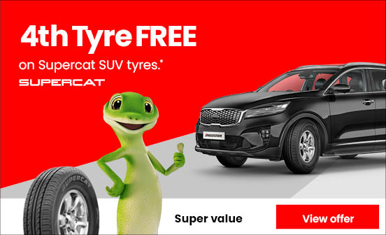 Up to $80 Cash Back on Supercat SUV tyres.