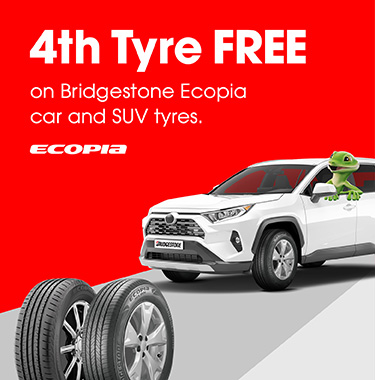 4th Tyre FREE on Bridgestone Ecopia car and SUV tyres.