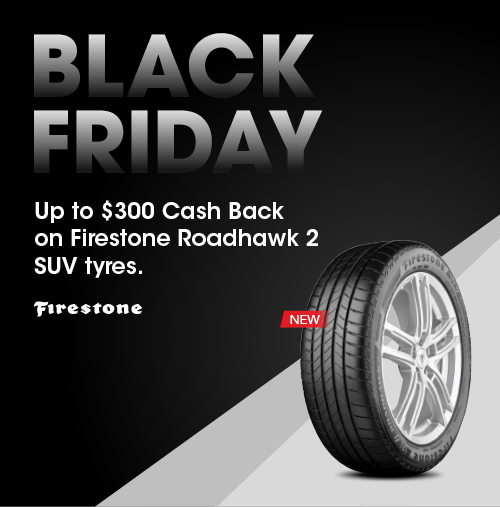 Up to $300 Cash Back on Firestone Roadhawk 2 SUV tyres
