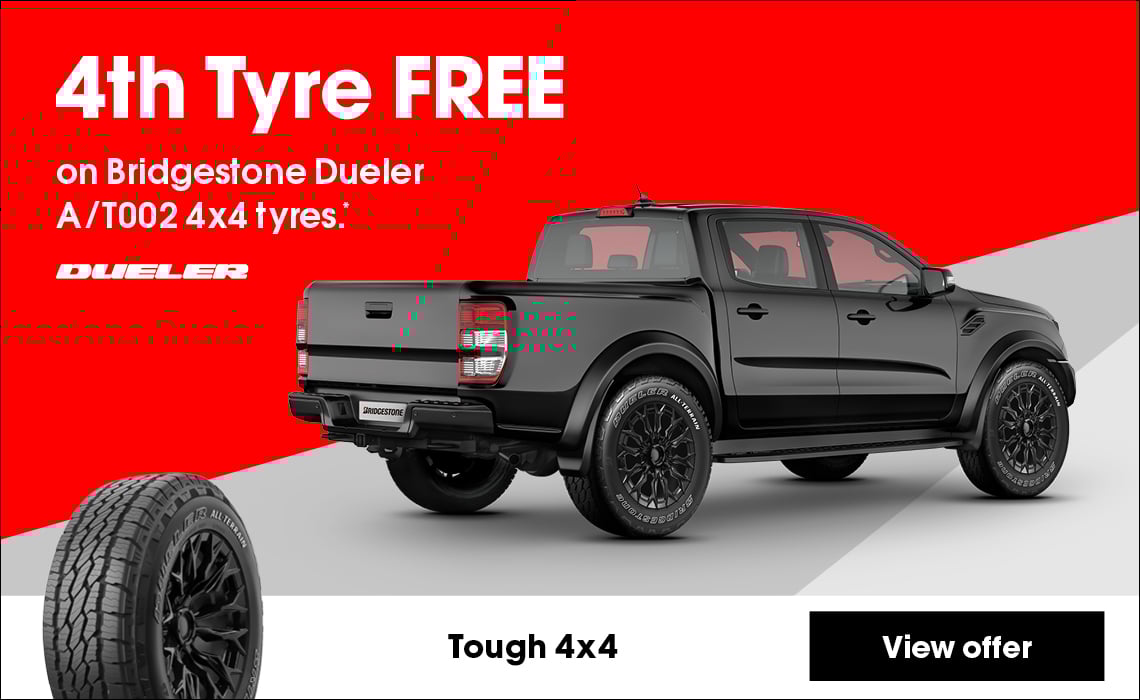 4th Tyre FREE on Bridgestone Dueler A/T002 tyres.*