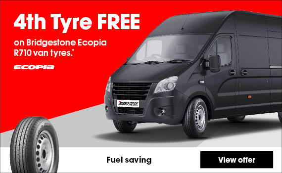 4th tyre free on Bridgestone Ecopia R710 van tyres.
