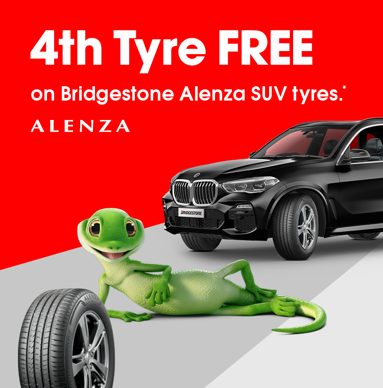 4th Tyre FREE on Bridgestone Alenza SUV tyres.*