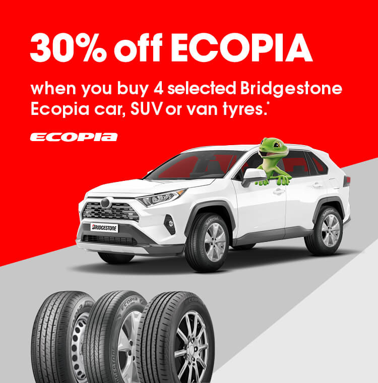 30% Off on selected Bridgestone Ecopia car, SUV or van tyres.*