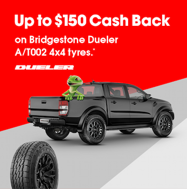 Up to $150 cash back on Bridgestone Dueler A/T002 4x4 tyres