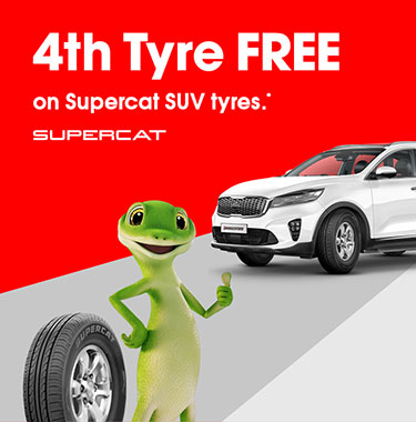 4th tyres FREE on Supercat SUV tyres.