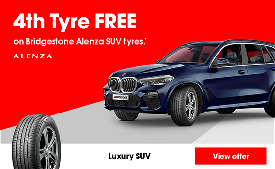 4th Tyre FREE on Bridgestone Potenza SUV tyres.