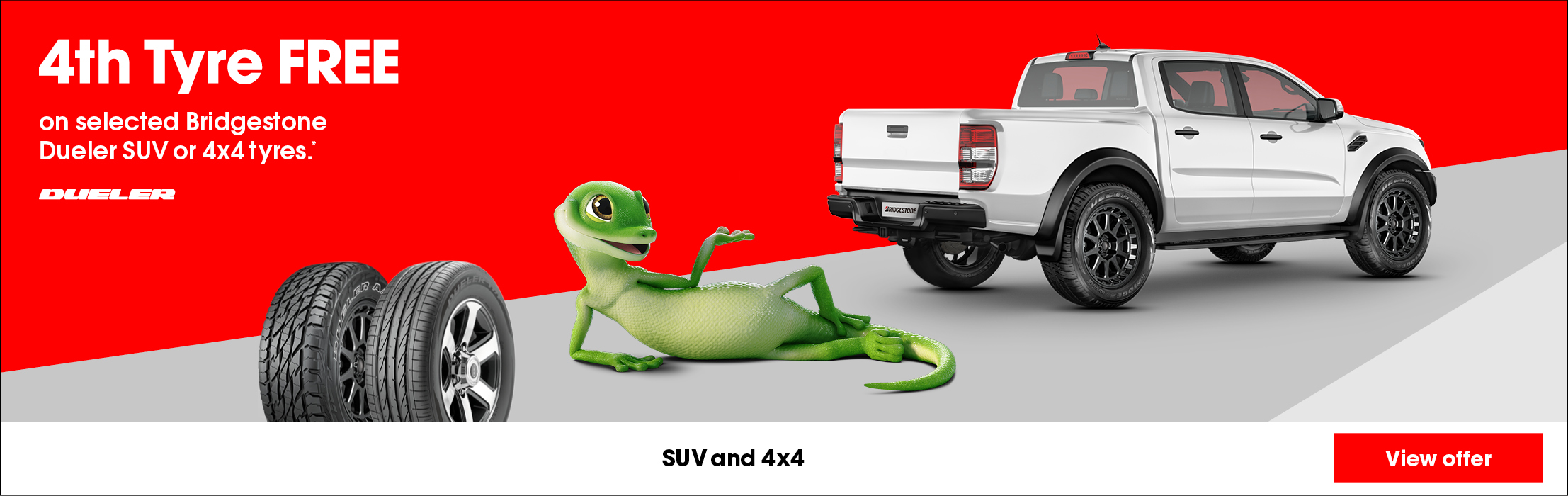 4th tyre free on selected Dueler SUV or 4x4 tyres