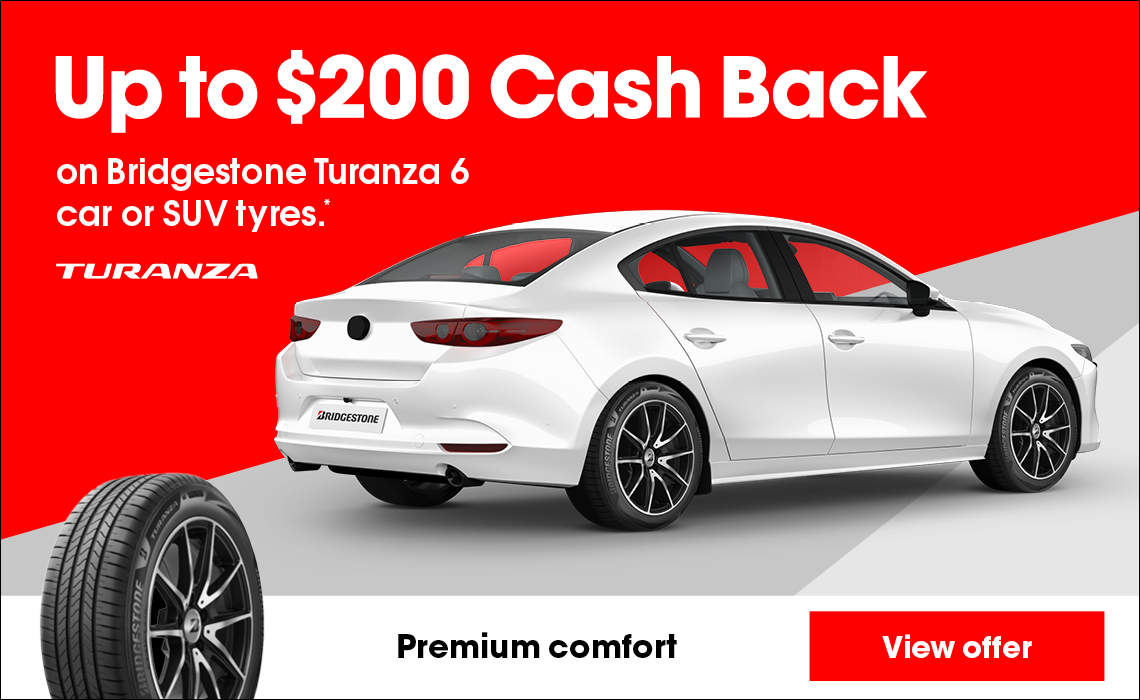Up to $150 cash back on Bridgestone Dueler SUV or 4x4 tyres