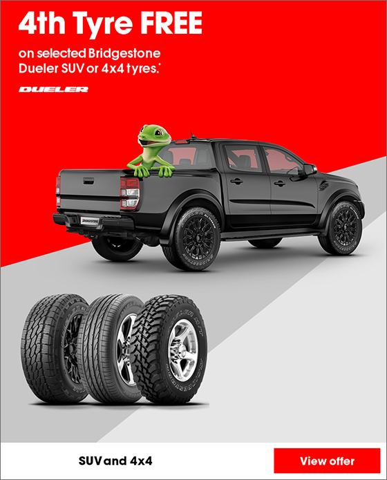 4th tyre free on selected Dueler SUV or 4x4 tyres