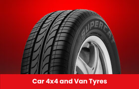 25% OFF selected Supercat car, 4x4, SUV and Van tyres
