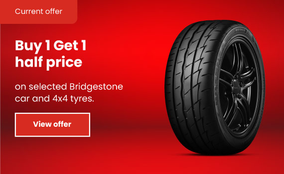 Buy 3 Get 1 Free on selected Bridgestone and Firestone tyres