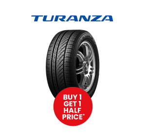 Buy 1 Get 1 Half Price Bridgestone Turanza car tyres
