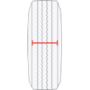 Tyre size calculator, showing how to calculate your tyre size. Image of tyre width size.